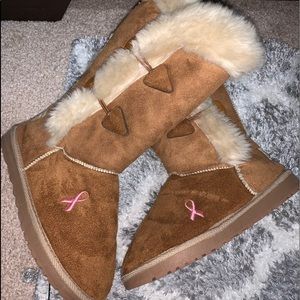 Breast Cancer Awareness winter boots